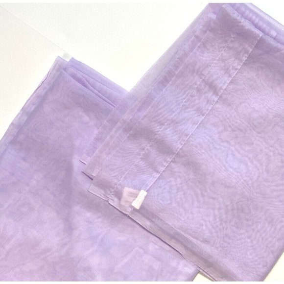 Set 4 Sheer Lavender Drapes Curtains Panels 56 Long Light Purple See Through - Picture 2 of 5